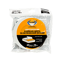 Клейкая лента Aviora 25*10мм двусторонняя вспененная основа белый (1/36)