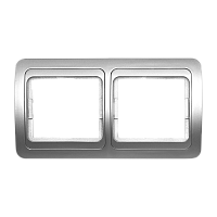 Рамка Smartbuy 2-местная горизонтальная серебро "Марс"