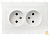 Розетка Smartbuy 2-местная без заземления 10А белая, керамика "Венера"