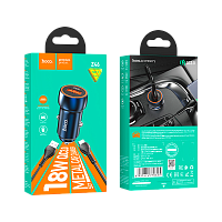 Автомобильное З/У HOCO Z46 Type-C 18W QC3.0 синий (1/13/130)