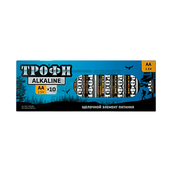 Батарейка Трофи LR6 AA BOX10 Alkaline 1.5V (10/300/18900)