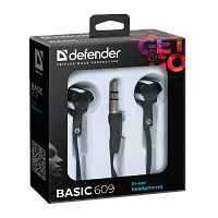Наушники внутриканальные Defender 609 Basic черный белый (1/50) 