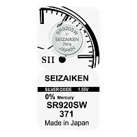 Батарейка SEIZAIKEN 371 (SR920SW) Silver Oxide 1.55V (1/10/100/1000) 