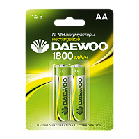 Аккумулятор бытовой Daewoo HR6 AA BL2 NI-MH 1800mAh (2/20/100)