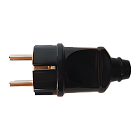 Вилка электрическая Прогресс С/З 16A черный (1/30/300)