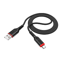 Кабель HOCO X59 USB (m)-microUSB (m) 1м 2.4A нейлон черный (1/30/300)