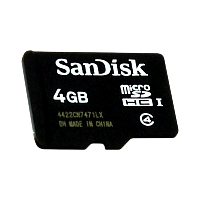 Карта памяти microSD SanDisk 4GB Class4 20 МБ/сек с адаптером
