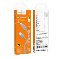 Кабель HOCO X107 USB (m)-Lightning (m) 1м 2.4A ПВХ серый (1/31/310)
