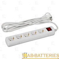 Удлинитель ЭРА U 5р.С/З 16A 5.0м с выкл. белый (1/12)