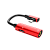 Переходник AUX HOCO LS19 Jack 3.5mm (f)-Type-C (m)/Type-C (f) силикон красный (1/20/160)