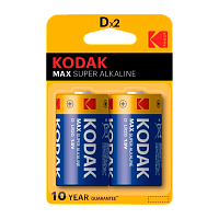 Батарейка Kodak MAX LR20 D BL2 Alkaline 1.5V (2/20/100/3200)