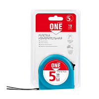 Рулетка измерительная Smartbuy ONE Tools 5м*19мм пластик фиксатор голубой (1/72)