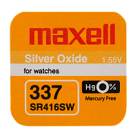 Батарейка Maxell 337 (SR416SW) BL1 Silver Oxide 1.55V 0%Hg (1/10/100)