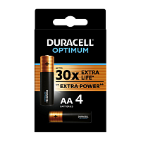 Батарейка Duracell Optimum LR6 AA BL4 Alkaline 1.5V (4/64)