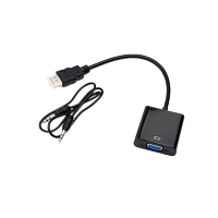 Переходник ENERGY POWER HDMI (m)-VGA (f) пластик с кабелем AUX (1/300) 