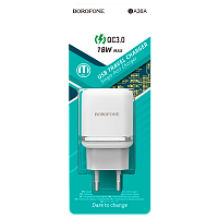 Сетевое З/У Borofone BA36A 1USB 3.0A 18W QC3.0 белый (1/65/260) 