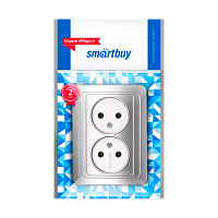 Розетка Smartbuy 2-местная без заземления 10А серебро "Марс"