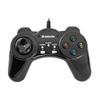 Геймпад проводной Defender Vortex USB 13 кн. черный (1/20/40)
