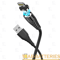 Кабель HOCO X63 USB (m)-microUSB (m) 1.0м 2.4A нейлон магнит черный (1/31/310)