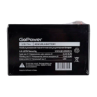 Аккумулятор свинцово-кислотный GoPower LA-1270/security 12V 7Ah для систем безопасности T1/ F1 (1/5)