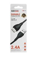 Кабель Borofone BX121 USB (m)-Lightning (m) 1м 2.4A ПВХ черный (1/360)