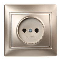 Розетка Smartbuy 1-местная без заземления 10А шампань, "Венера"