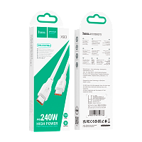 Кабель HOCO X93 Type-C (m)-Type-C (m) 1м 5.0A 240W TPE белый (1/25/250)