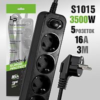 Сетевой фильтр Live Power LP1009 5р.С/З 16A 3.0м с выкл. черный