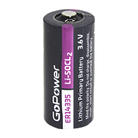 Батарейка GoPower ER14335 2/3AA PC1 Li-SOCl2 3.6V (1/10/500)