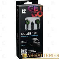 Наушники внутриканальные Defender 420 Pulse с микр. черный зеленый (1/80) 