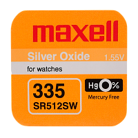 Батарейка Maxell 335 (SR512SW) BL1 Silver Oxide 1.55V 0%Hg (1/10/100) 