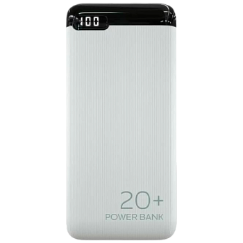 Внешний аккумулятор MORE CHOICE PB19-20 20000mAh 2.1A 2USB/Type-C/MicroUSB дисплей белый