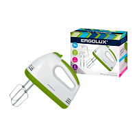 Миксер ручной Ergolux ELX-EM03-C34 150W 7 скоростей белый зеленый (1/24)
