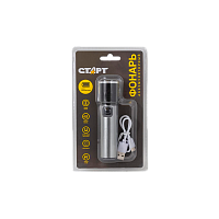 Фонарь светодиодный Старт LHE 516-C1 LED от аккумулятора USB 3 режима серебряный