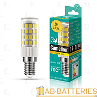 Лампа светодиодная Camelion T26 E14 4W 3000К 207-244V капсула прозрачная (1/10/50)
