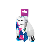 Лампа светодиодная Космос CN E27 10.5W 6500К 220V свеча матовая (1/10/80)