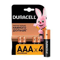 Батарейка Duracell Basic LR03 AAA BL4 Alkaline 1.5V (4/40/48/192/29184)