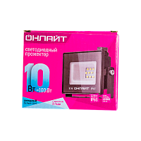 Прожектор светодиодный Онлайт 10W 230V IP65 4000К нейтральный черный (1/80)