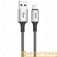 Кабель HOCO X66 USB (m)-Lightning (m) 1м 2.4A TPE серый (1/31/310)