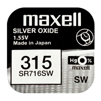 Батарейка Maxell 315 (SR716SW) BL1 Silver Oxide 1.55V 0%Hg (1/10/100)