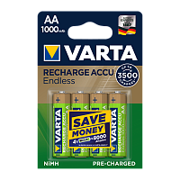 Аккумулятор бытовой Varta HR6 AA BL4 NI-MH Endless 1000mAh (4/40/400)