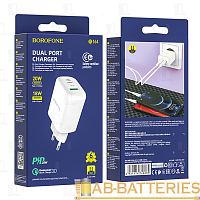 Сетевое З/У Borofone BN4 1USB/Type-C 3.0A 20W QC3.0 белый (1/35/140)