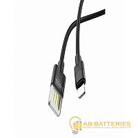 Кабель HOCO U55 USB (m)-Lightning (m) 1.2м 2.4A нейлон черный (1/25/250)