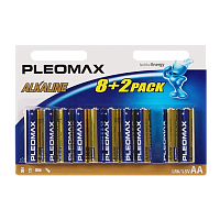 Батарейка Pleomax LR6 AA BL8+2 Alkaline 1.5V (10/100/600/18000) 