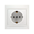 Розетка Smartbuy 1-местная с заземлением 16А белая с защ. штор. "Венера"
