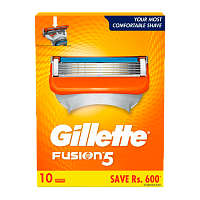 Сменные кассеты Gillette "FUSION" 5 лезвий 10шт. (цена за 1 шт) (10/100)