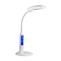 Светильник настольный Camelion KD-823 8W 230V 1LED на основании сенс. термометр белый (1/10)
