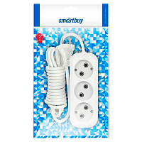 Удлинитель Smartbuy 3р.Б/З 10A 1.5м белый (1/50)