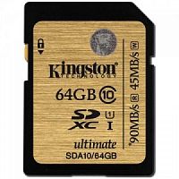 Карта памяти SD Kingston 64GB Class10 UHS-I (U1) 90 МБ/сек