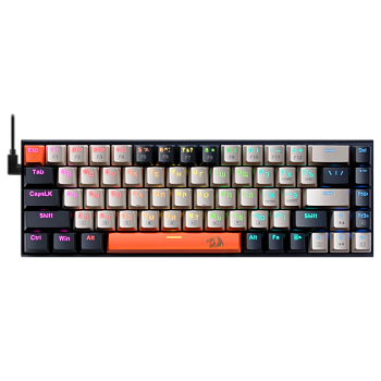 Клавиатура проводная Redragon Ryze RU USB 1.8м черный белый (1/10)